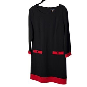 Tommy Hilfiger Black Dress Red Trim Career Workwear Classic Size 10